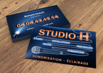 Cartes commerciales avec vernis uv
