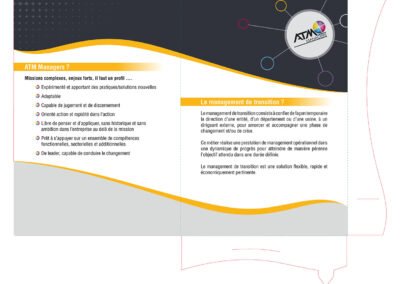Intérieur d'une pochette à rabats pour une entreprise